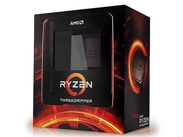 AMD Ryzen Threadripper 3990X processor showcasing its 64 cores and advanced technology features.