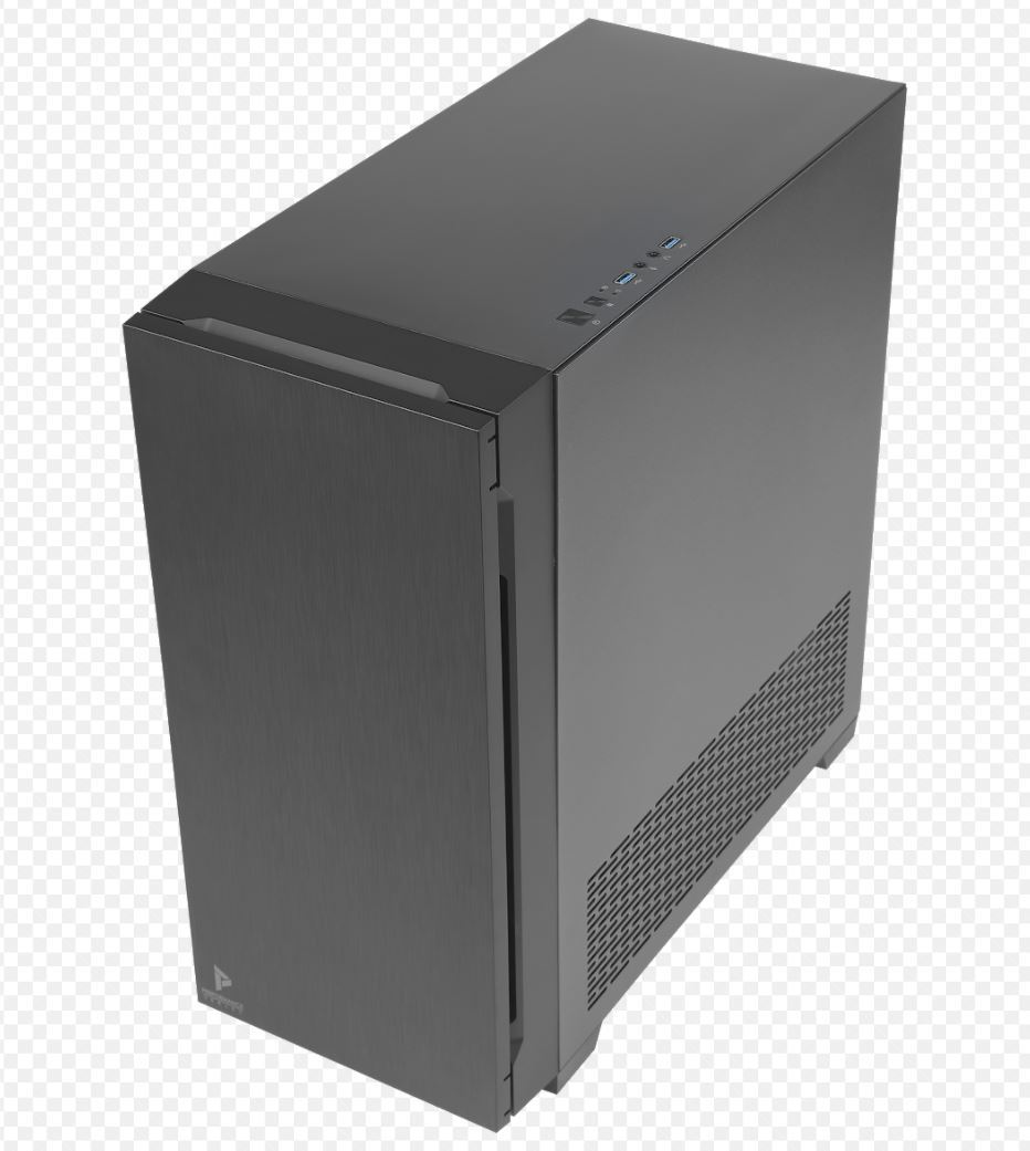 ANTEC P10 FLUX PC case showcasing high airflow design with five fans and sound dampening features.