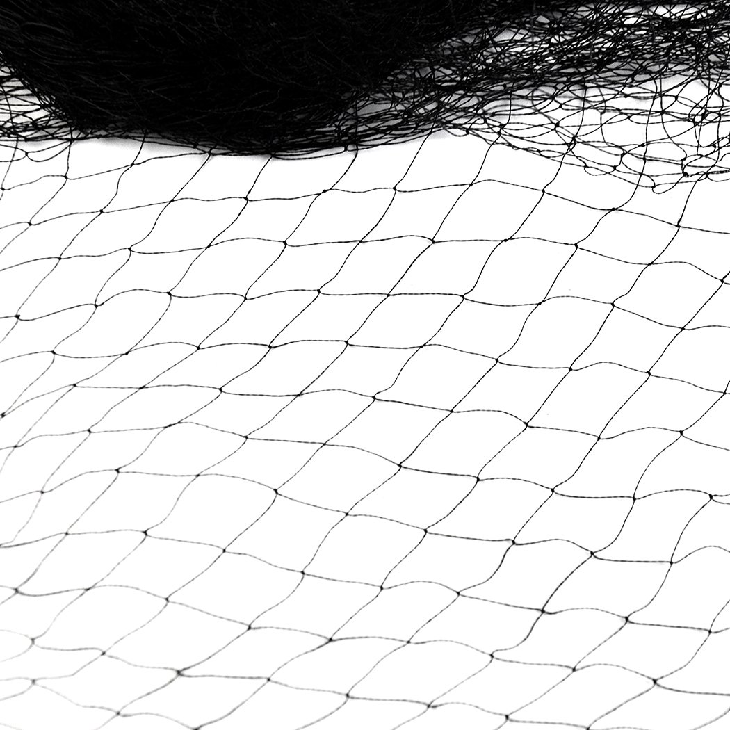 Anti Bird Netting made of heavy-duty knitted nylon, designed to protect fruits and vegetables from birds while allowing pollinators through.