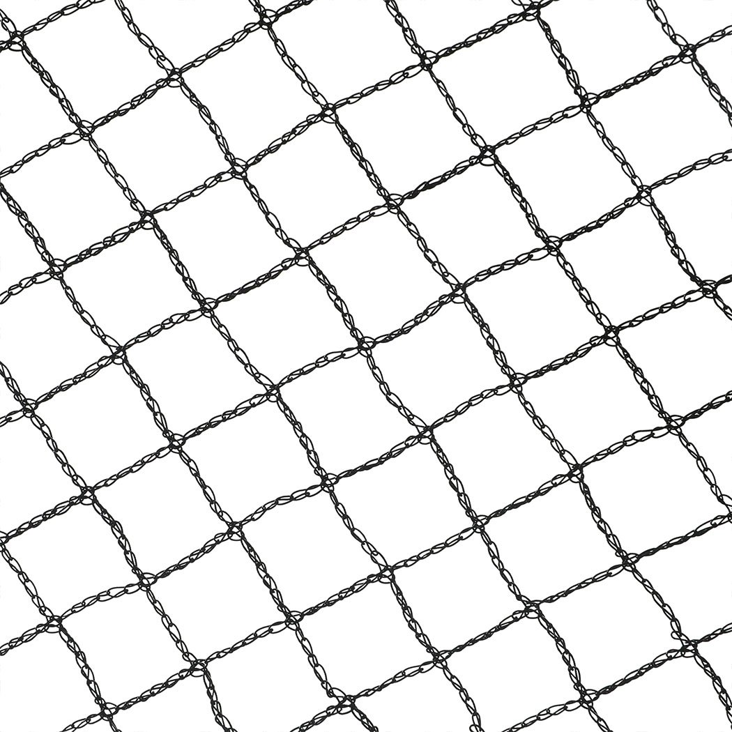 Anti Bird Netting made of heavy-duty knitted polyethylene, designed to protect fruits and vegetables from birds while allowing pollinators through.