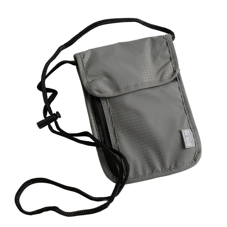 Anti-RFID Document Bag designed for card protection, featuring multiple pockets and a comfortable nylon material.