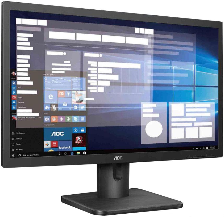 AOC 19.5 inch business monitor with HDMI and VGA ports, showcasing its sleek design and ergonomic features.