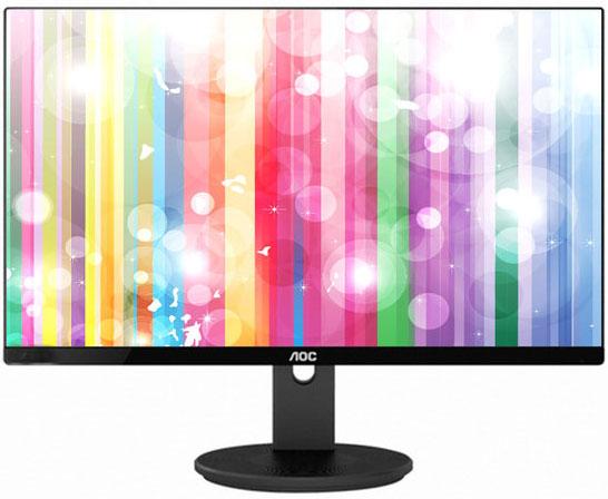 AOC 27-inch IPS Full HD Frameless Monitor with HDMI and VGA ports, showcasing a sleek design and vibrant display.