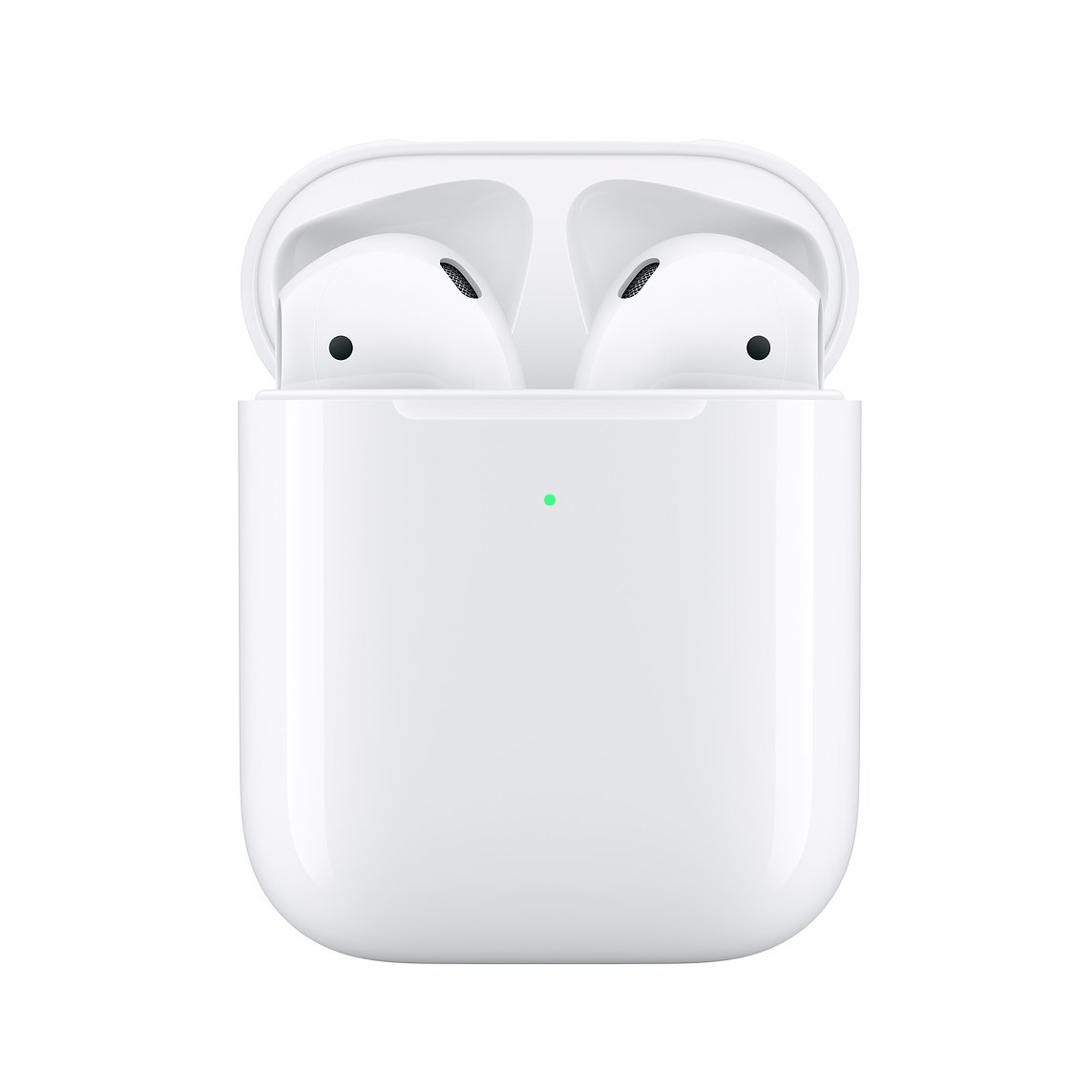 Apple AirPods with Wireless Charging Case, showcasing sleek design and compact charging case.