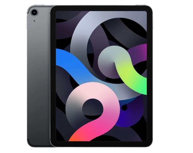 Apple iPad Air 10.9 inch Wi-Fi 256 GB in Space Grey, showcasing its sleek design and vibrant display.