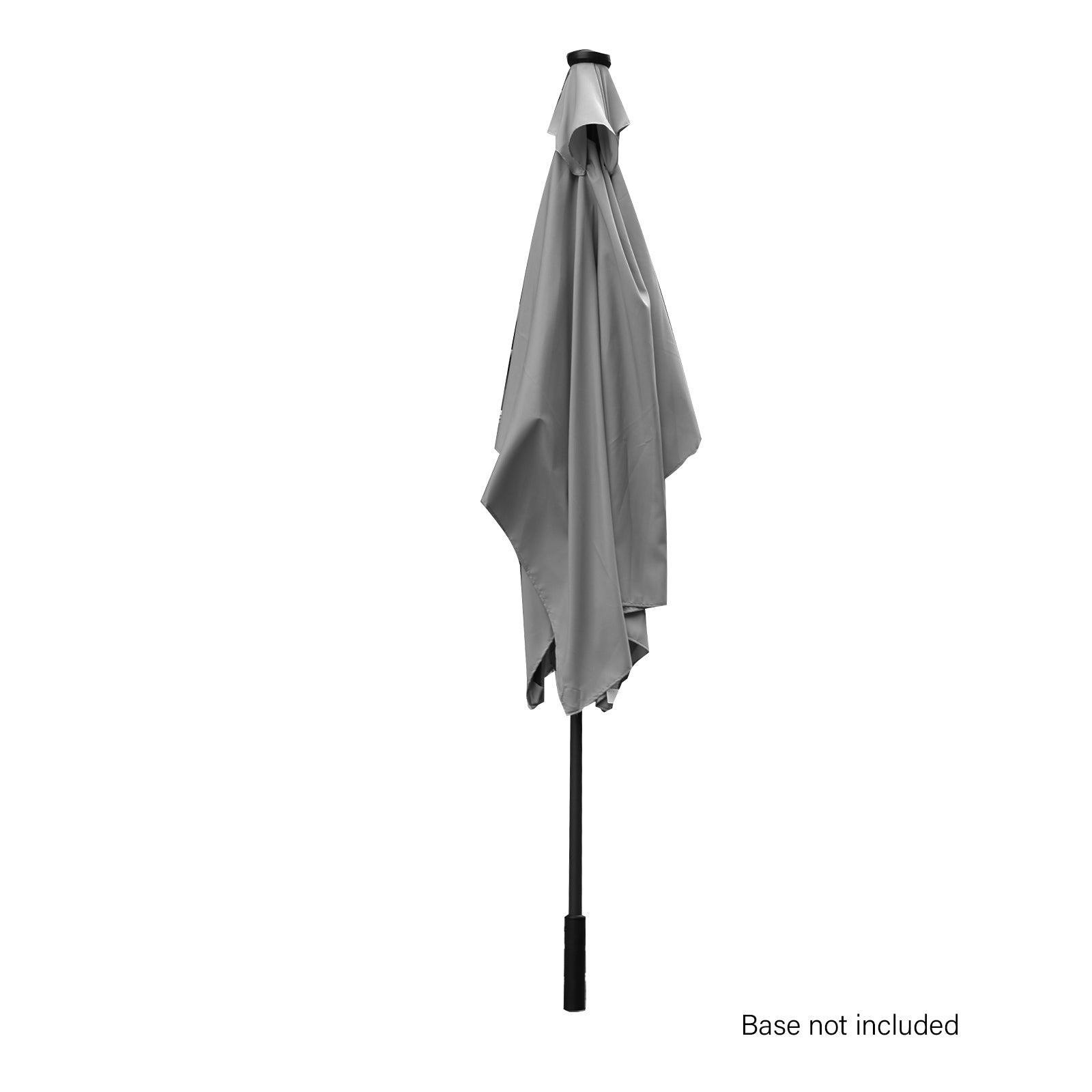Arcadia Furniture 3 Metre Umbrella with Solar LED Lights, showcasing a stylish design with a dark grey frame and beige fabric, perfect for outdoor gatherings.
