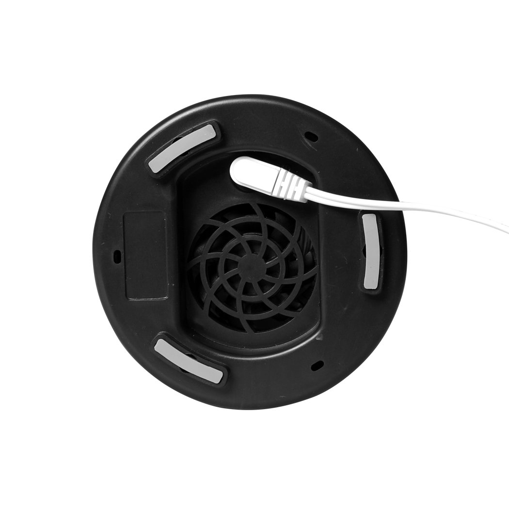 A sleek black Aroma Diffuser with 7-colour LED lights, emitting soothing mist and essential oil aroma, perfect for relaxation and ambiance.