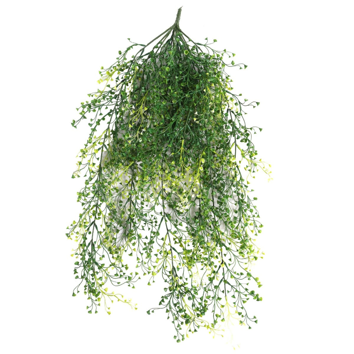 Artificial Hanging Plant featuring Mixed Green String of Pearls, showcasing lush green leaves and vines, perfect for indoor and outdoor decor.