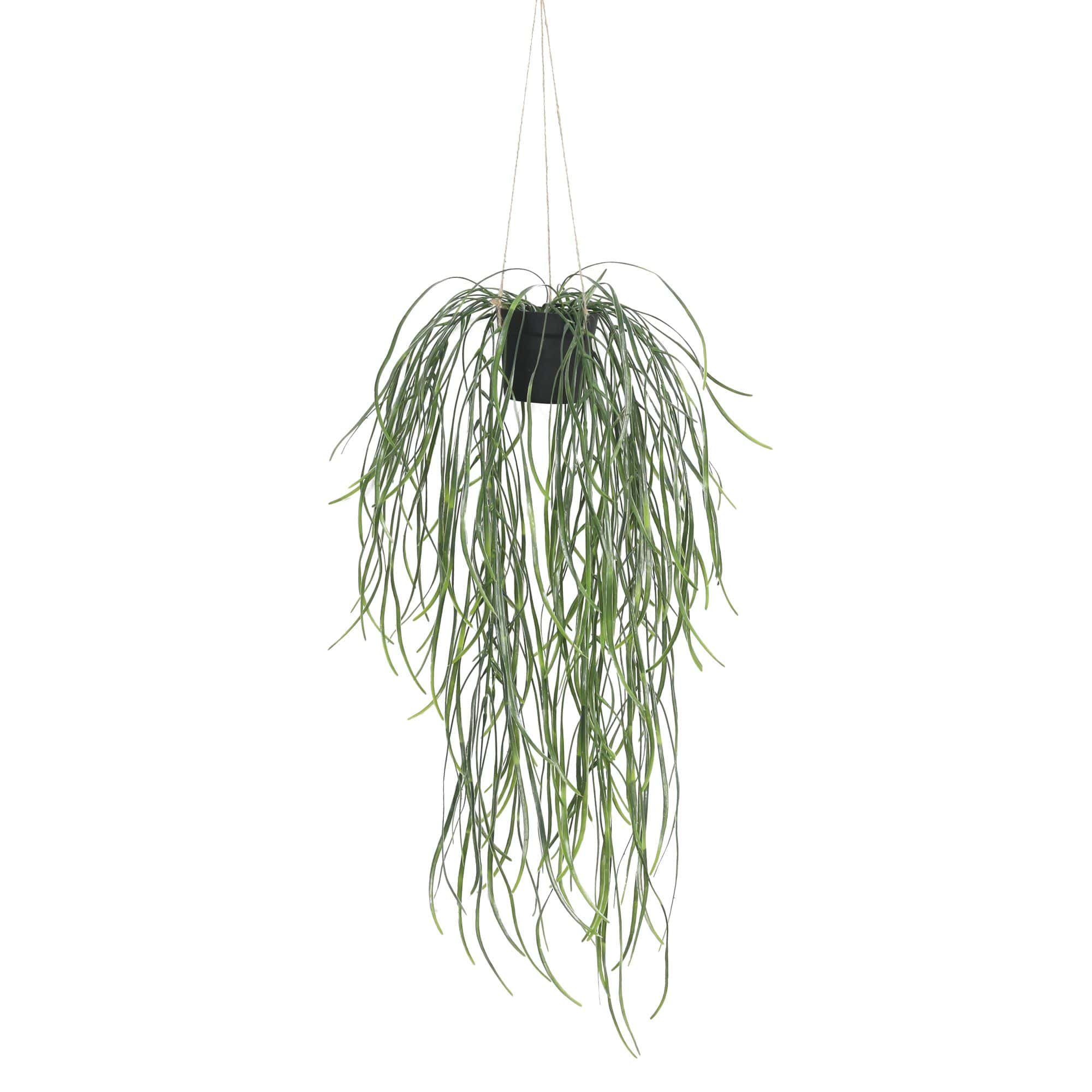 Artificial hanging potted plant with willow leaves, 66cm long, showcasing realistic green foliage in a decorative pot.