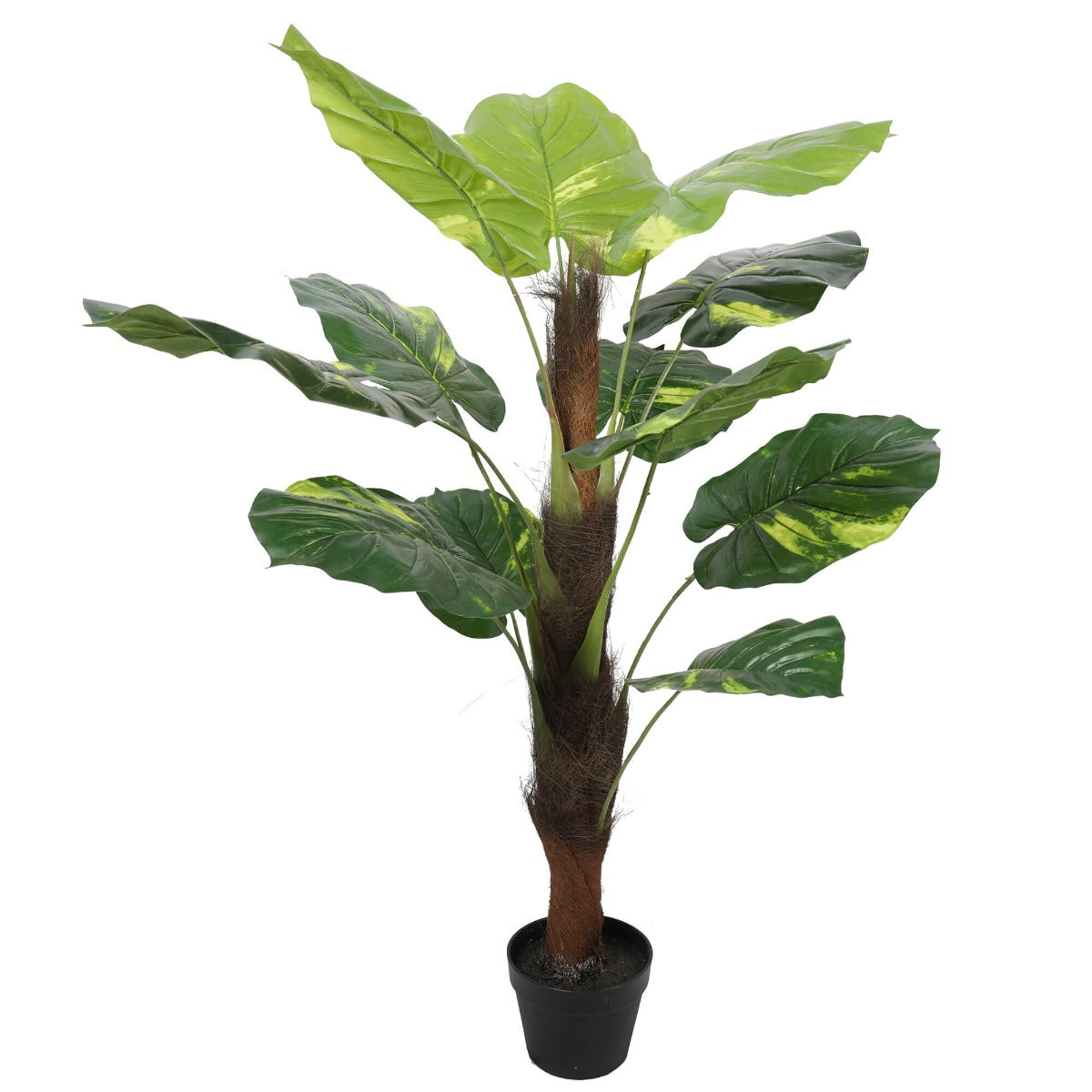 Artificial Potted Pothos Plant with Pole, 100cm tall, featuring variegated green leaves and a realistic brown trunk in a decorative pot.