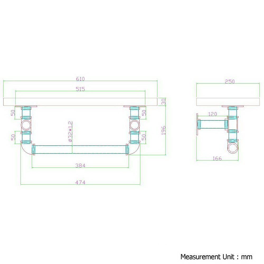Artiss Display Shelves featuring rustic floating pipe design with solid timber and metal pipes, ideal for home and office decor.