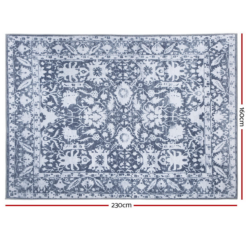 Artiss Floor Rug 160 x 230 cm in soft blue, showcasing its plush texture and non-slip backing, perfect for living rooms and bedrooms.