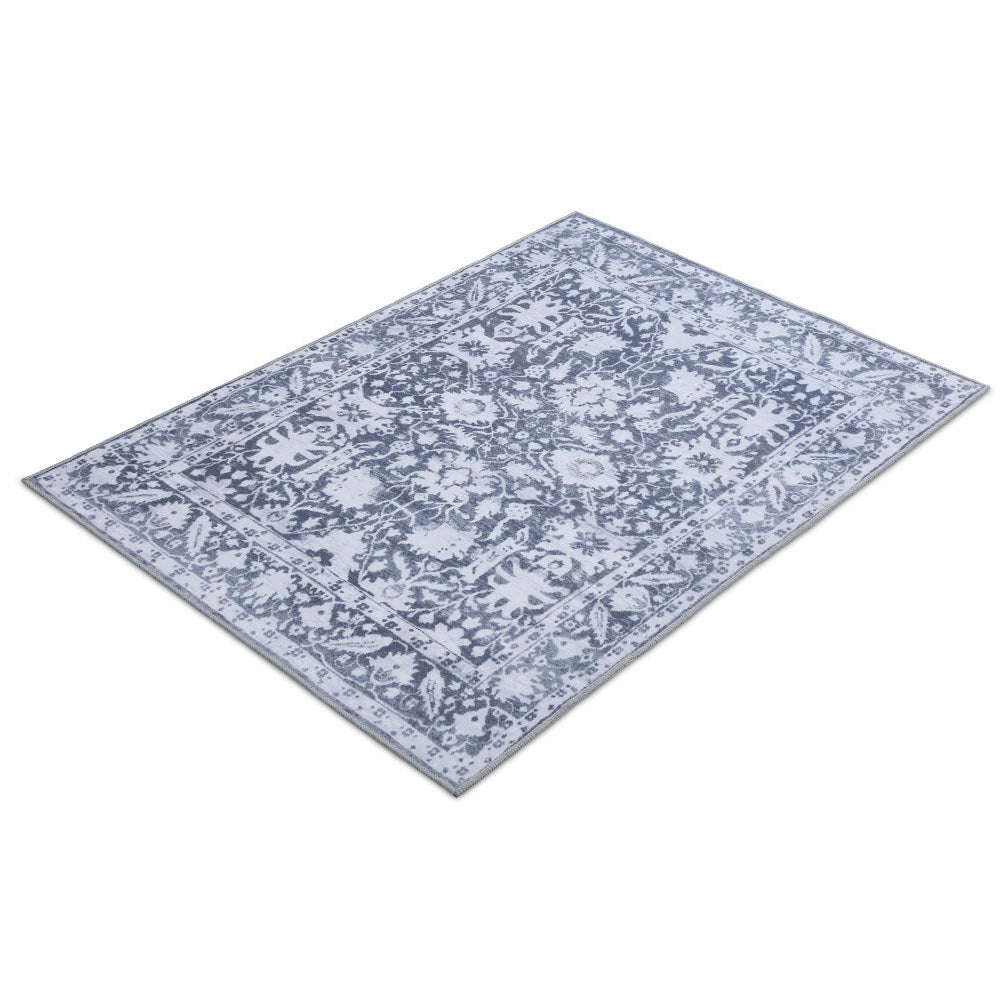 Artiss Floor Rug 160 x 230 cm in soft blue, showcasing its plush texture and non-slip backing, perfect for living rooms and bedrooms.