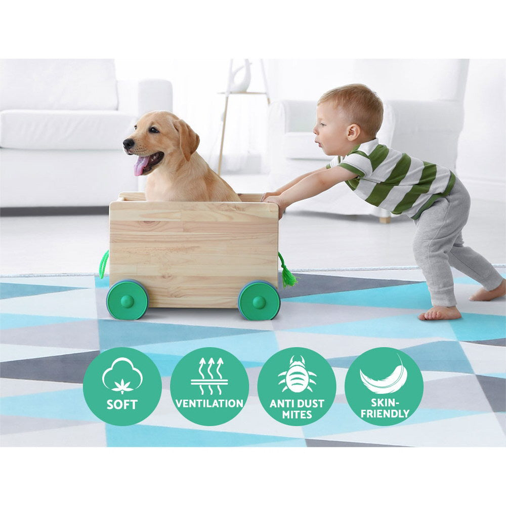 Artiss Floor Rug 200 x 290 cm in a soft, neutral color, showcasing its velvety texture and non-slip granules backing.