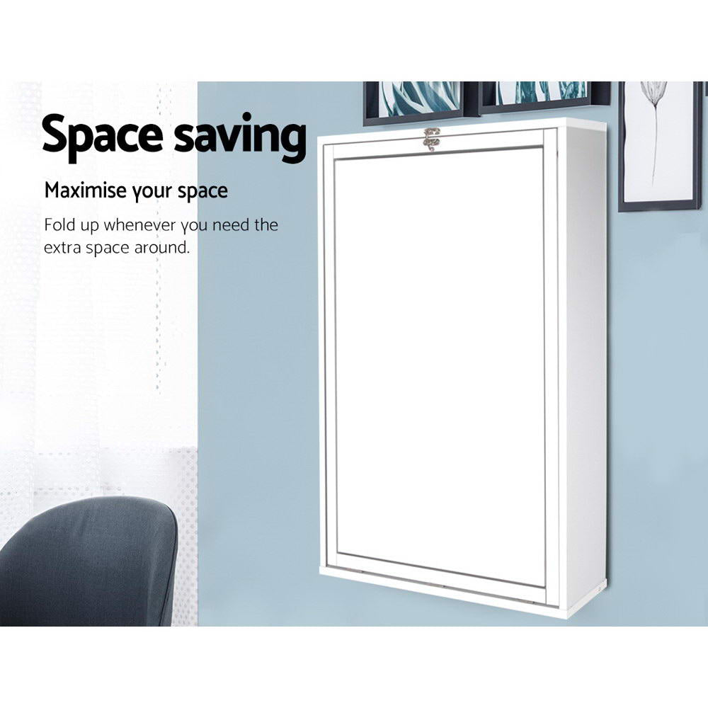 Artiss Foldable Desk with Bookshelf in white, showcasing its modern design and space-saving features.