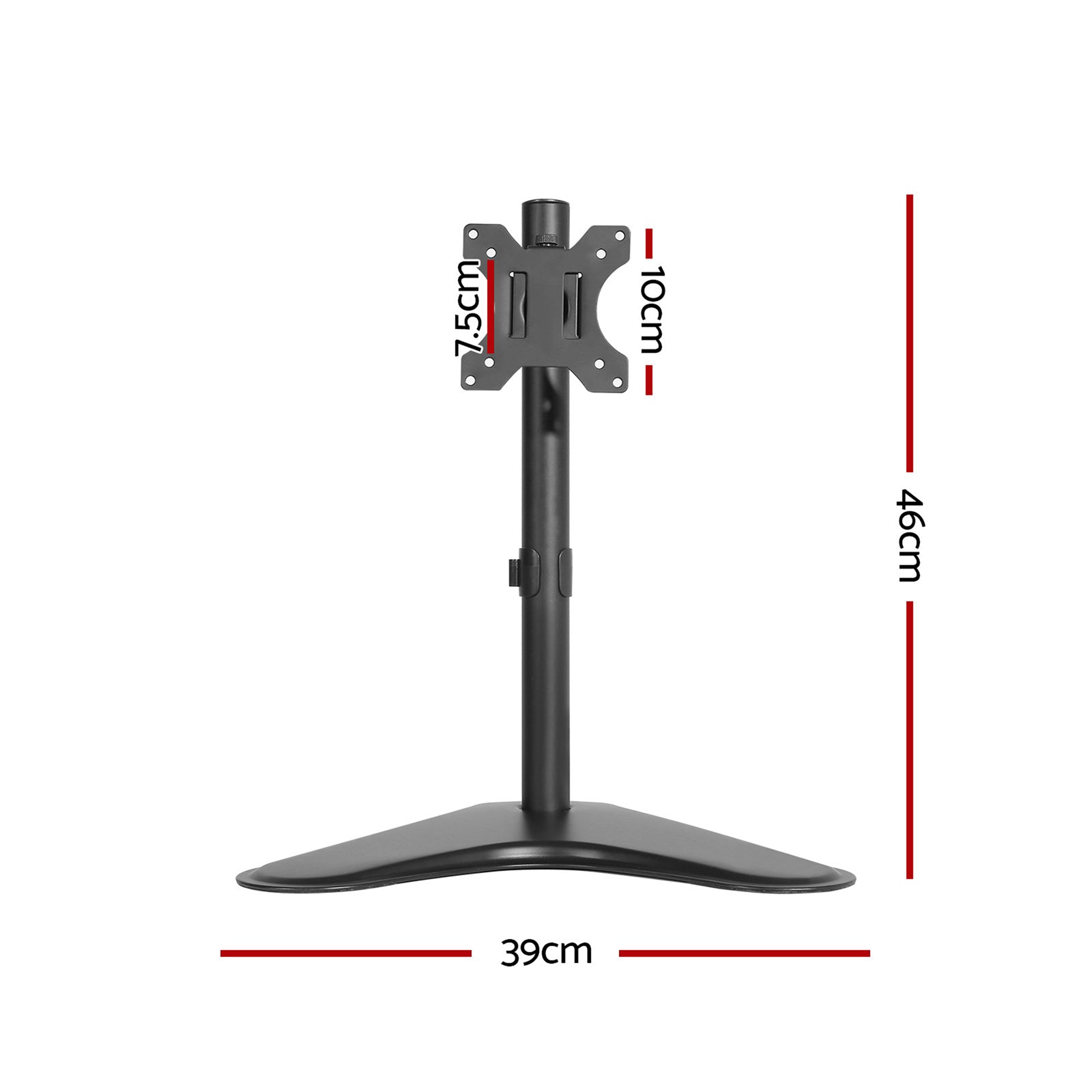Artiss Monitor Arm Stand Single Black with adjustable features and freestanding design, suitable for monitors up to 32 inches.