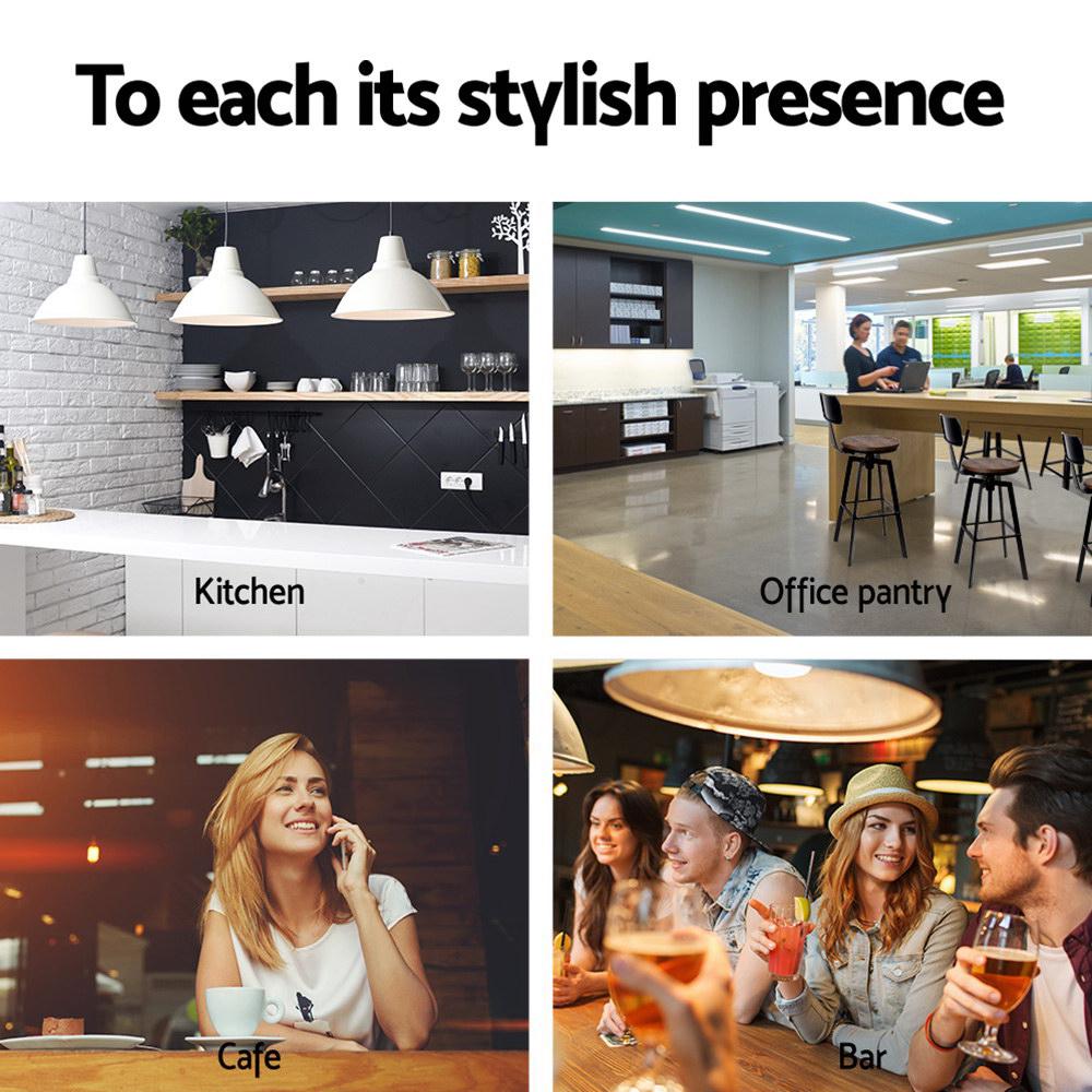 Artiss Set of 2 Rustic Industrial Style Metal Bar Stools featuring a black steel frame and smooth elm wood seat.