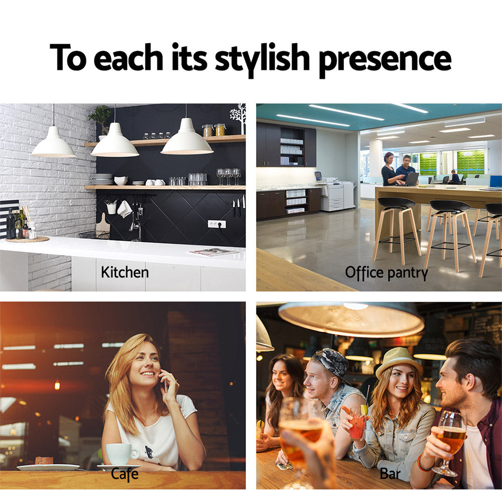 Artiss Set of 2 Wooden Square Footrest Bar Stools in Black featuring a sleek design with a PP plastic seat and solid plywood legs.