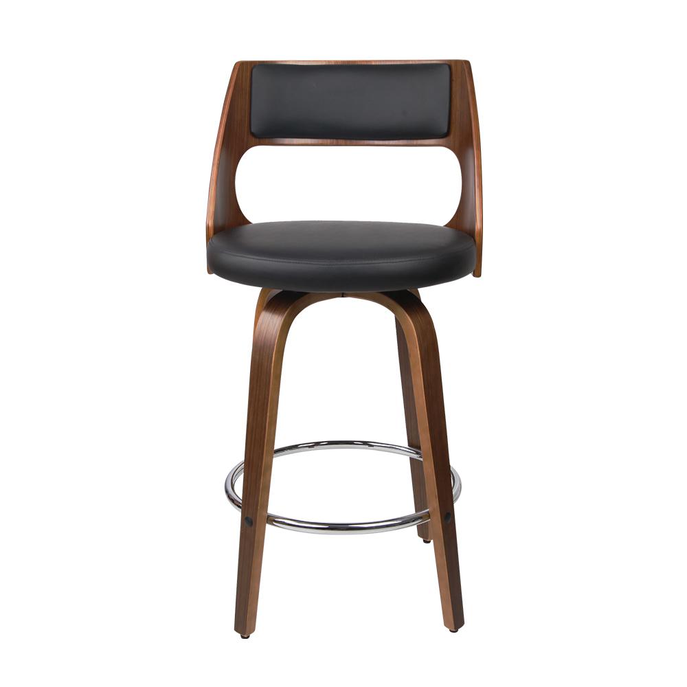 Artiss Set of 4 Wooden Bar Stools featuring black PU leather seats and solid wood legs, designed for comfort and style.