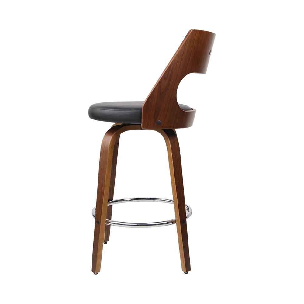 Artiss Set of 4 Wooden Bar Stools featuring black PU leather seats and solid wood legs, designed for comfort and style.