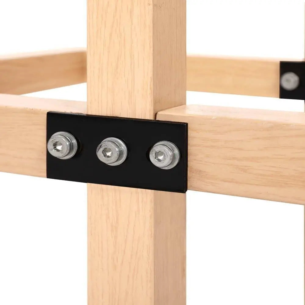 Artiss Tempered Glass Round Coffee Table in Beige with metal legs and faux wood finish, showcasing a modern design.