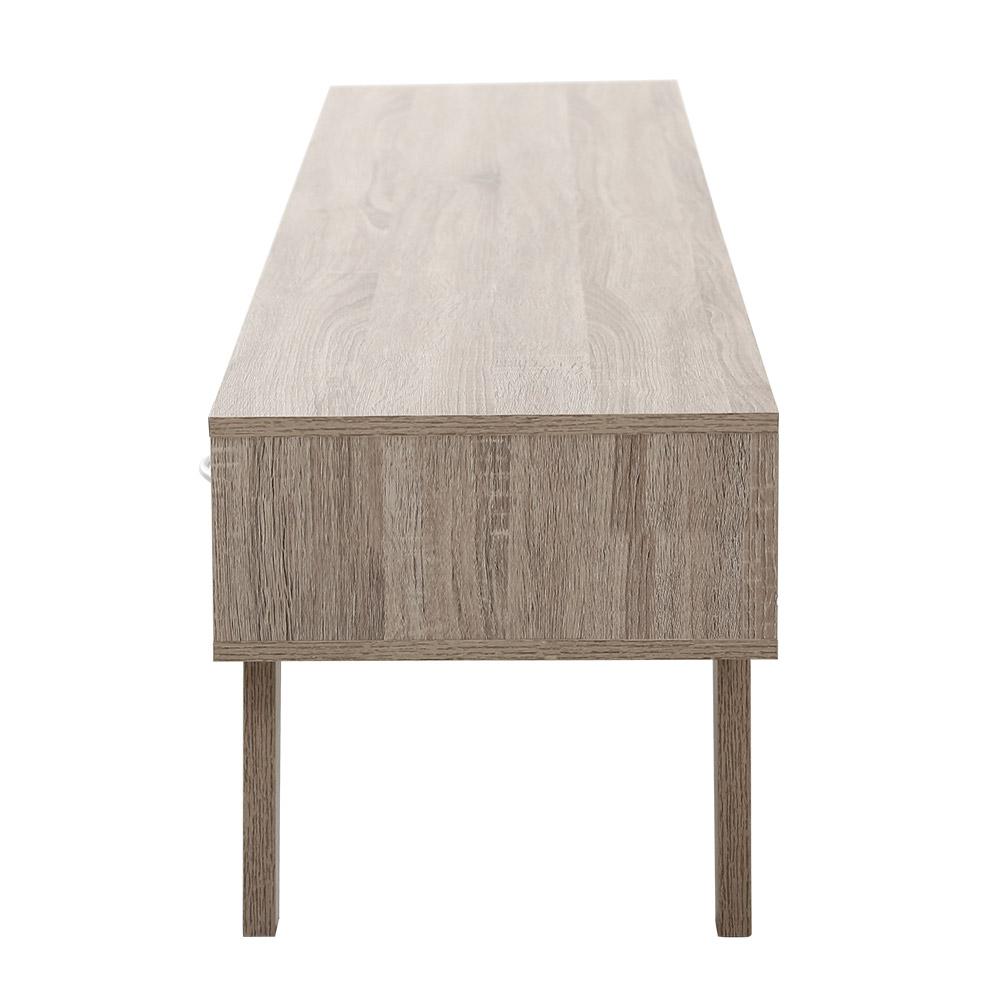 Artiss TV Cabinet Entertainment Unit in oak and white, featuring two drawers and open shelves, designed with Scandinavian-inspired aesthetics.