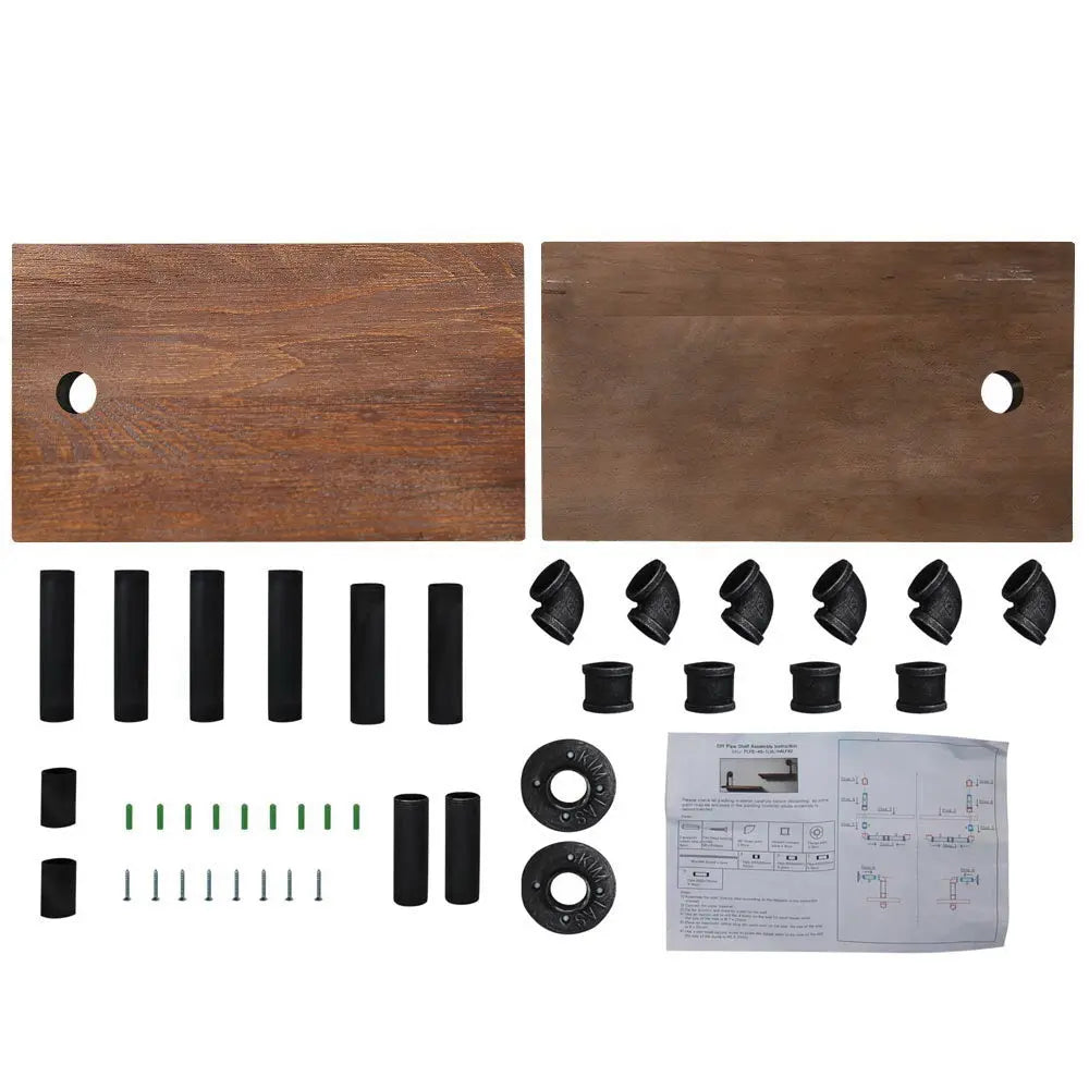 Artiss Wall Shelves featuring rustic design with metal pipes and solid timber, ideal for stylish display and storage.