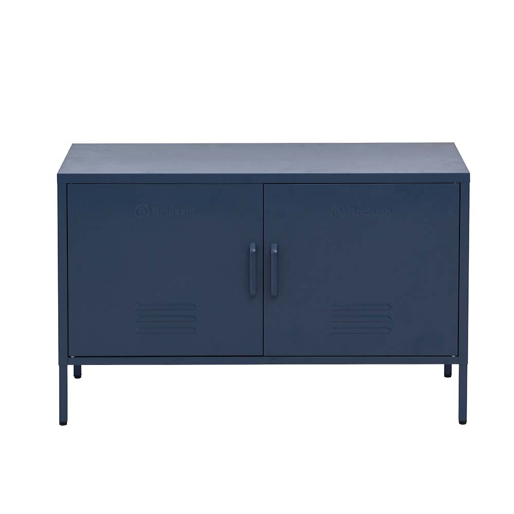 ArtissIn Base Metal Locker Storage Shelf Organizer Cabinet Buffet in vibrant blue, showcasing its stylish design and ample storage space.