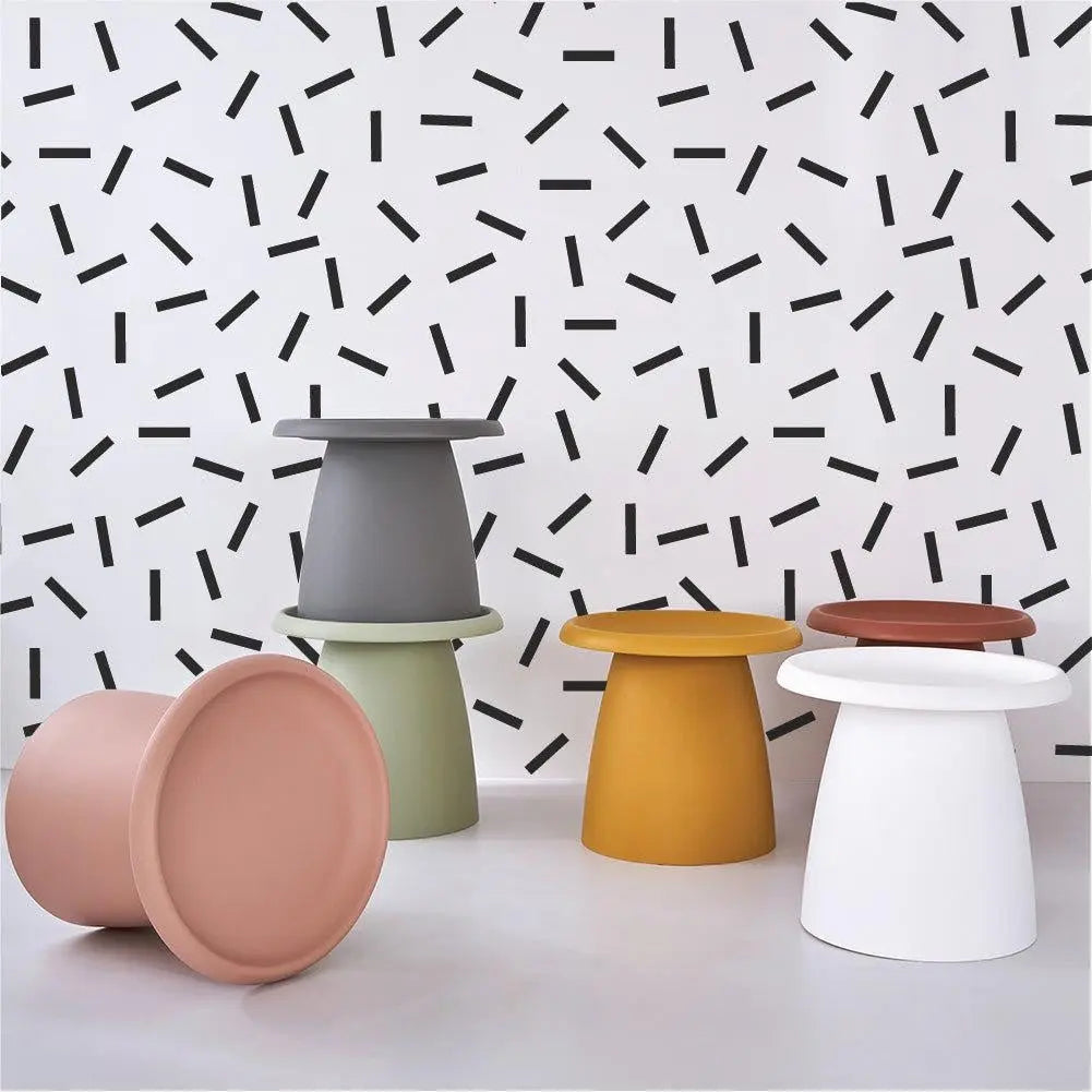 ArtissIn Coffee Table in vibrant red, featuring a mushroom design with smooth rounded corners and a wide pedestal base, perfect for modern interiors.