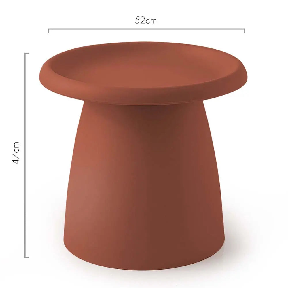 ArtissIn Coffee Table in vibrant red, featuring a mushroom design with smooth rounded corners and a wide pedestal base, perfect for modern interiors.