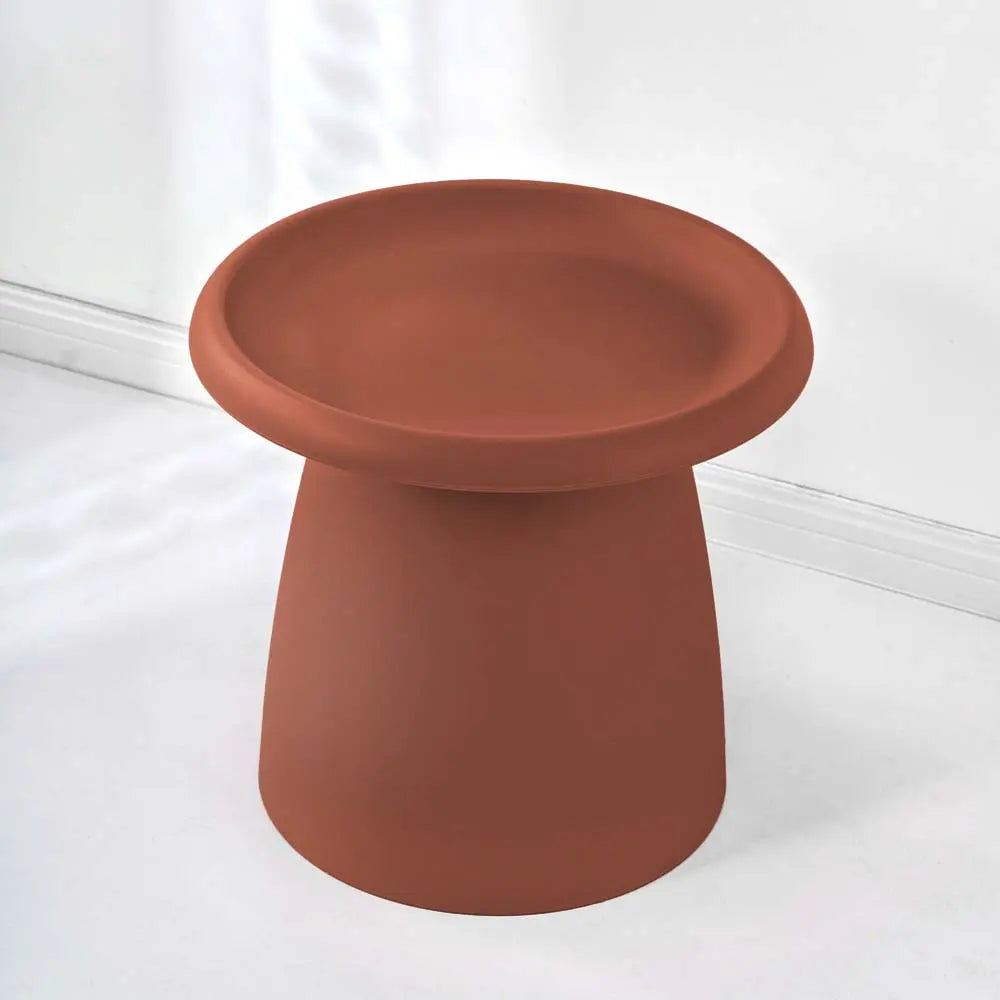 ArtissIn Coffee Table in vibrant red, featuring a mushroom design with smooth rounded corners and a wide pedestal base, perfect for modern interiors.