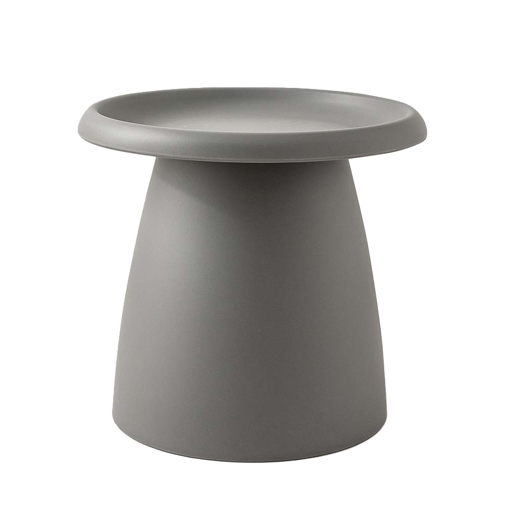 ArtissIn Coffee Table Mushroom Nordic Round Small Side Table in grey, featuring smooth rounded corners and a wide pedestal base, perfect for modern interiors.
