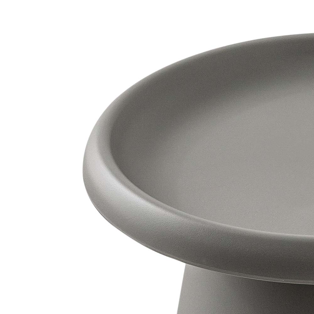 ArtissIn Coffee Table Mushroom Nordic Round Small Side Table in grey, featuring smooth rounded corners and a wide pedestal base, perfect for modern interiors.