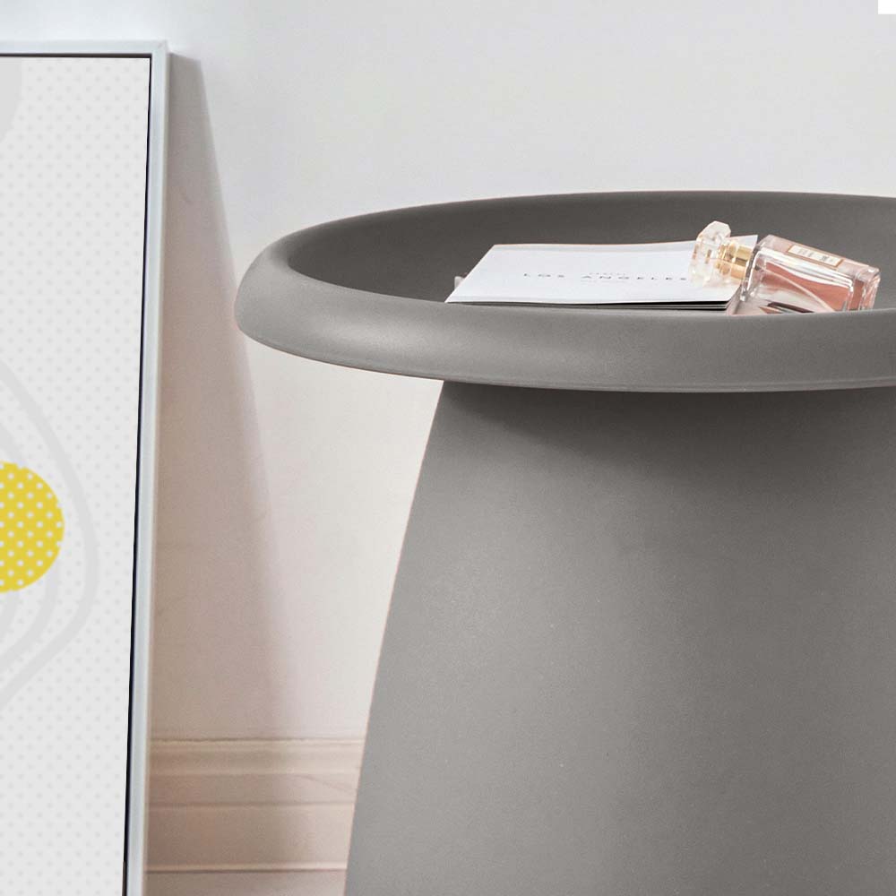 ArtissIn Coffee Table Mushroom Nordic Round Small Side Table in grey, featuring smooth rounded corners and a wide pedestal base, perfect for modern interiors.