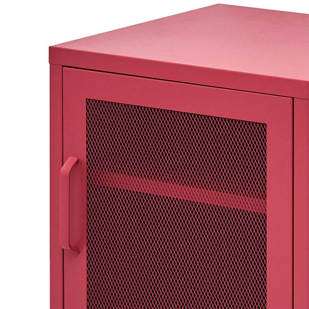 ArtissIn Mini Mesh Door Storage Cabinet in Pink, featuring a stylish design with a sturdy mesh door and ample storage space.