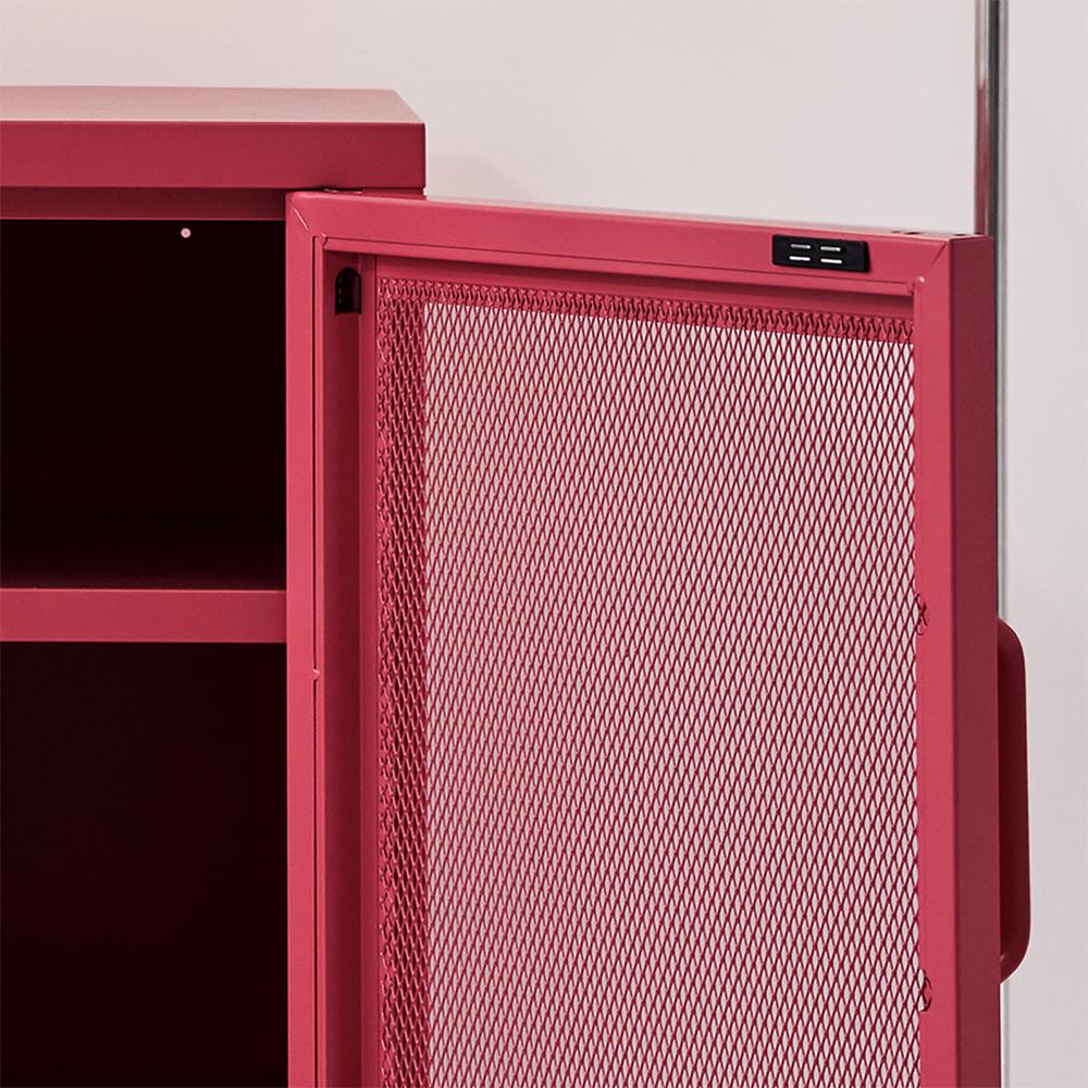 ArtissIn Mini Mesh Door Storage Cabinet in Pink, featuring a stylish design with a sturdy mesh door and ample storage space.