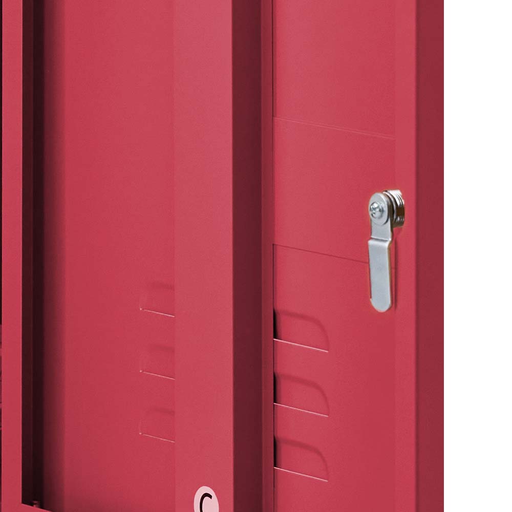 ArtissIn Mini Metal Locker in pink, showcasing its stylish design and spacious interior, perfect for bedroom storage.