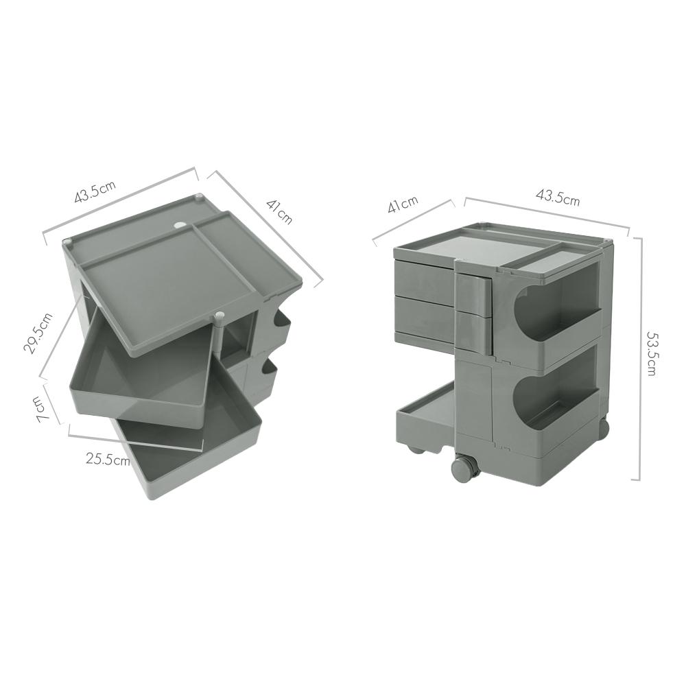 ArtissIn Replica Boby Trolley in vibrant colors, showcasing its 3-tier design and fold-out shelves, perfect for mobile storage.