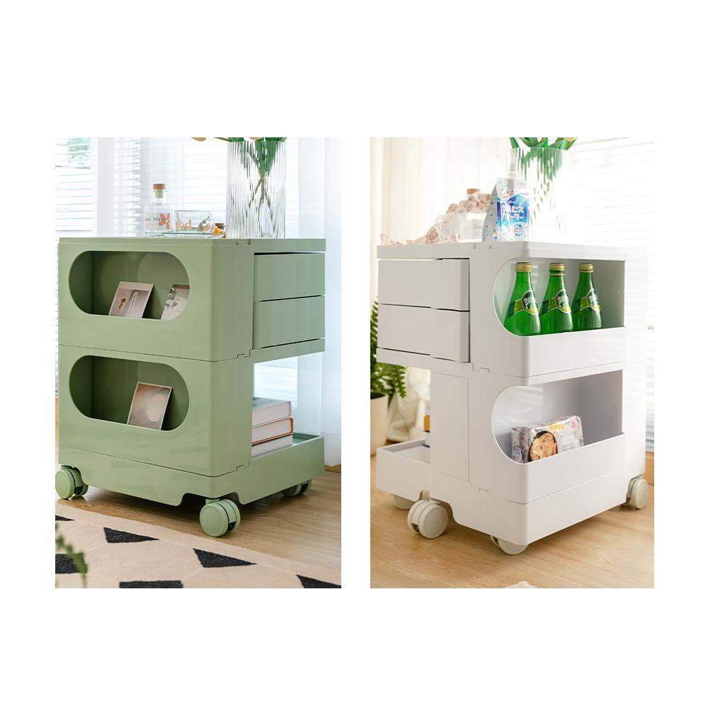 ArtissIn Replica Boby Trolley in vibrant colors, showcasing its 3-tier design and fold-out shelves, perfect for mobile storage.