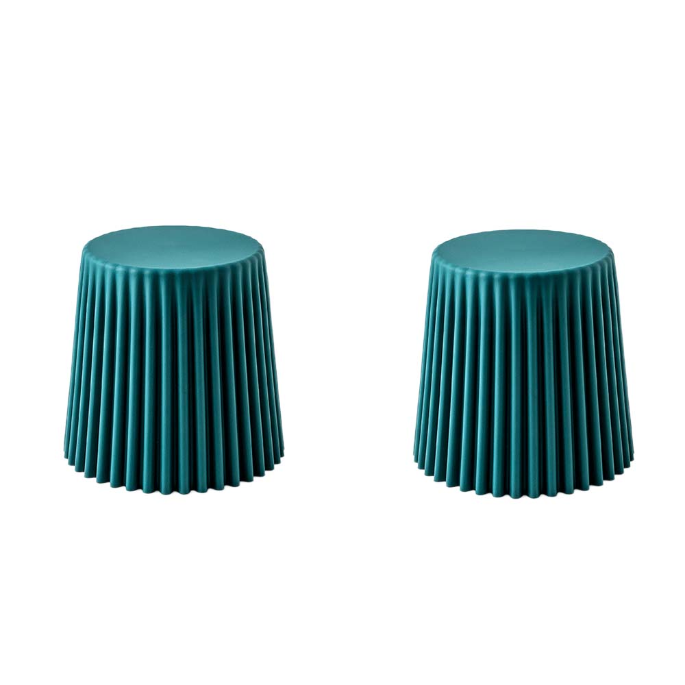 ArtissIn Set of 2 Cupcake Stools in dark green, showcasing modern design and sturdy construction, perfect for indoor and outdoor use.