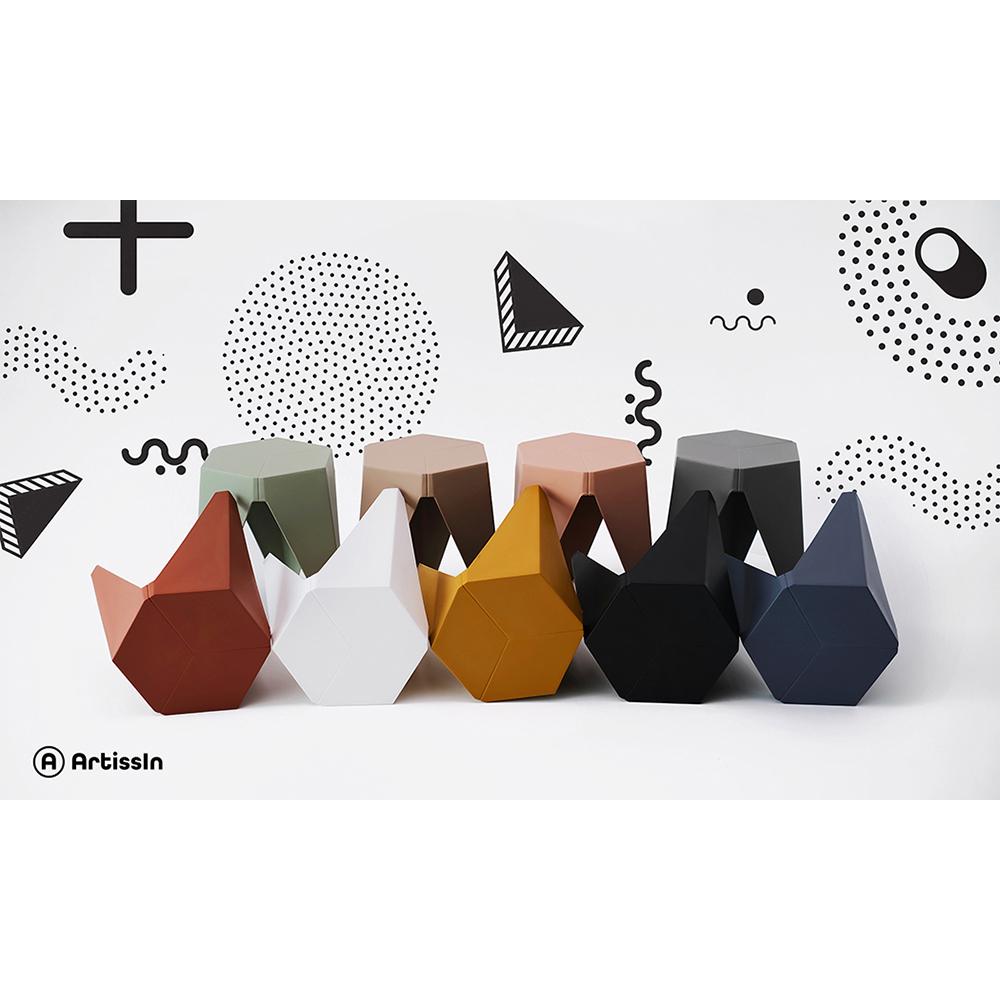 ArtissIn Set of 2 Puzzle Stools in vibrant colors, showcasing modern design and sturdy construction, perfect for indoor and outdoor use.