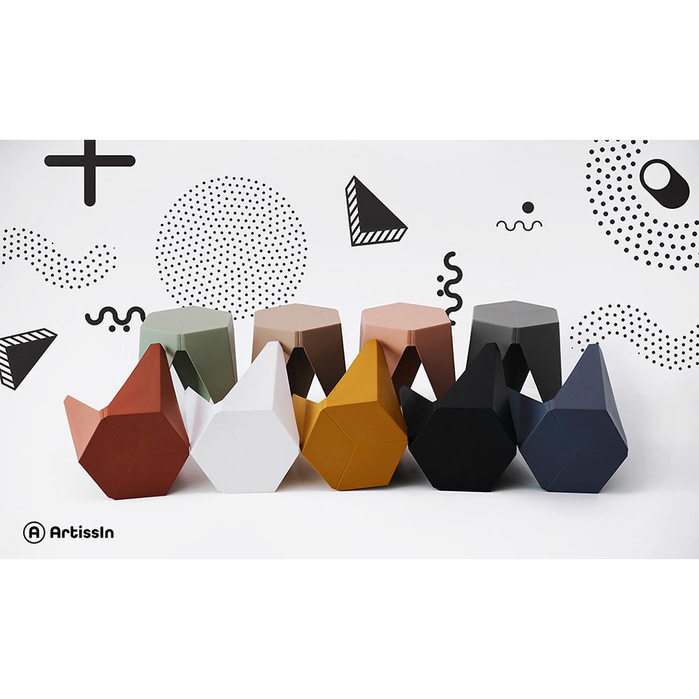 ArtissIn Set of 2 Puzzle Stools in vibrant colors, showcasing their modern design and sturdy construction, perfect for indoor and outdoor use.