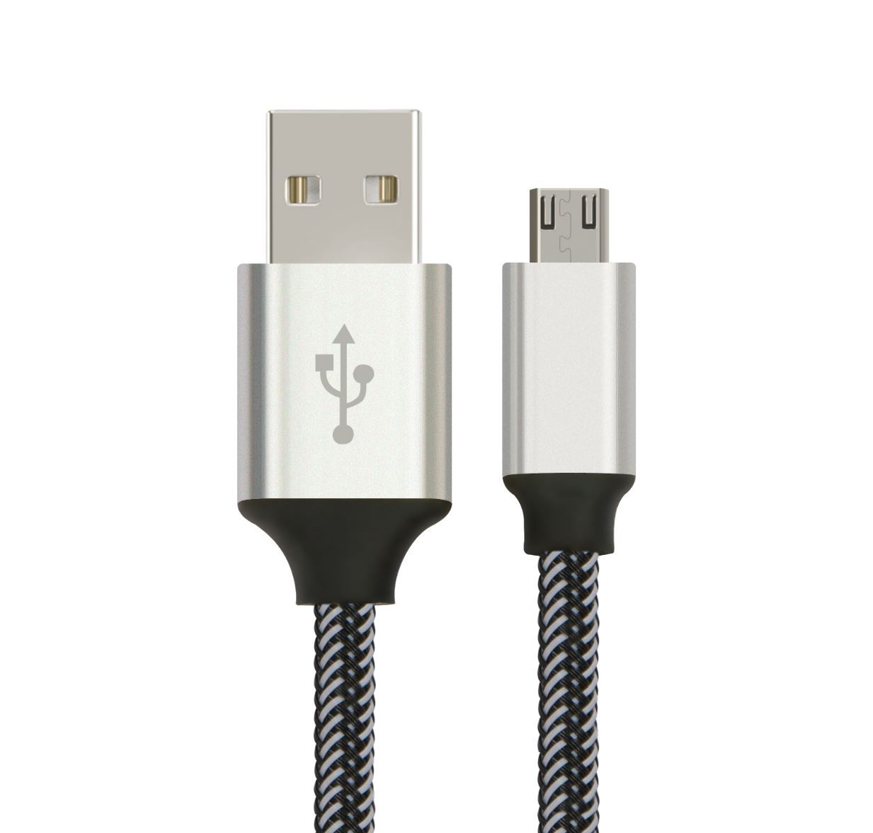 ASTROTEK 3m Micro USB Data Sync Charger Cable in silver and white, ideal for various devices.