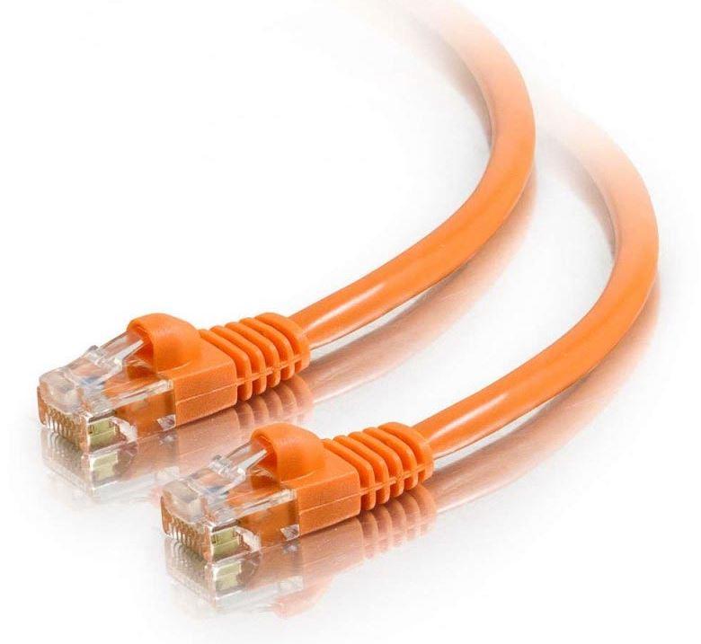 Astrotek CAT6 Cable 0.25m in vibrant orange color with RJ45 connectors, ideal for high-speed Ethernet connections.