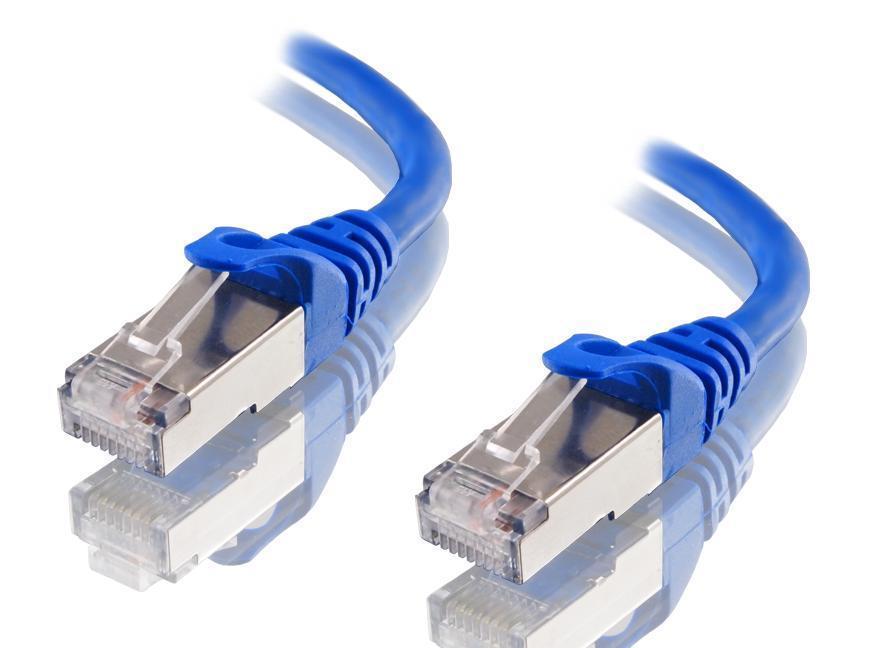 Astrotek CAT6A Shielded Ethernet Cable, 30m long, blue color, designed for high-speed data transfer with RJ45 connectors.