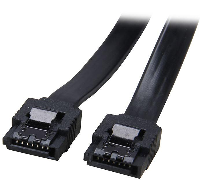 Astrotek SATA 3.0 Data Cable, 30cm length with 7 pins on both ends, featuring a durable black nylon jacket.