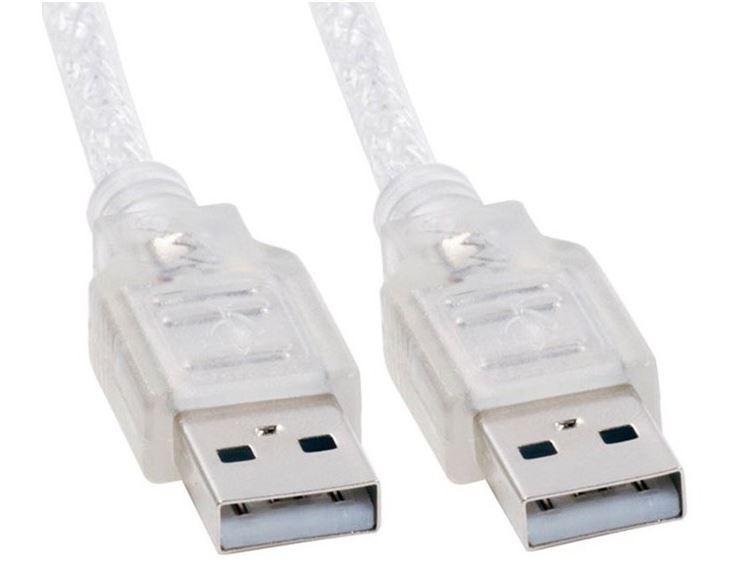 ASTROTEK USB 2.0 Cable 2m with Type A Male connectors in transparent color, showcasing its durable design.