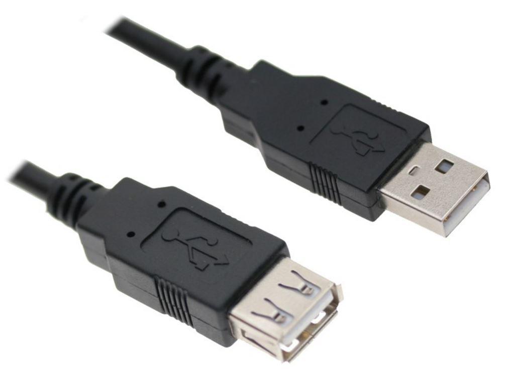 ASTROTEK USB 2.0 Extension Cable 30cm, Type A Male to Type A Female in transparent color.