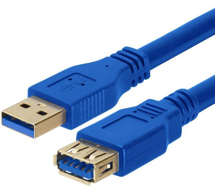 ASTROTEK USB 3.0 Extension Cable, 3m long, Type A Male to Type A Female in blue color.