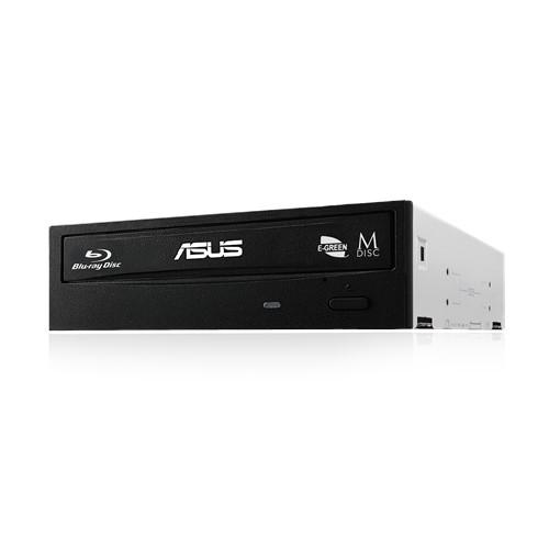 ASUS BW-16D1HT PRO internal Blu-ray writer in black, showcasing its sleek design and features.